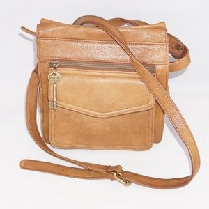 Vintage Fossil 1954 Brown Leather Crossbody 75082